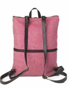 mochila lino ecologico cris b rosa trasera