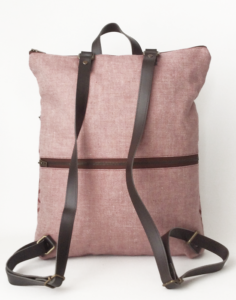 mochila lino ecologico trasera crisb rosa