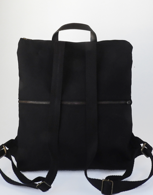 mochila negra algodon organico cris b