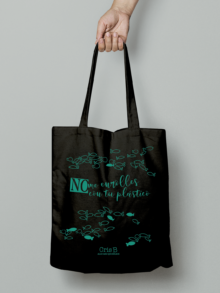 tote bag algodon organico negro sin plastico cris b