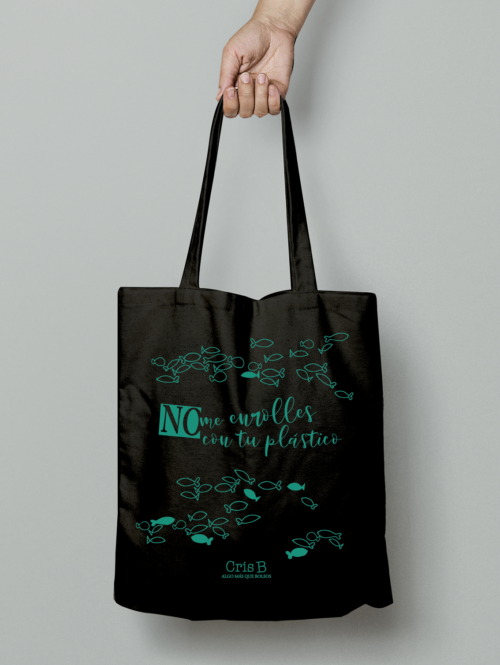 tote bag algodon organico negro sin plastico cris b